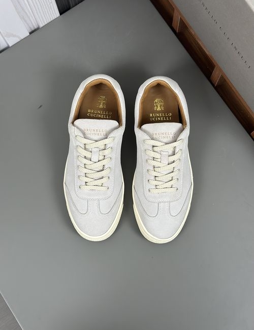 Brunello Cucinelli BC Soft Gabardine Suede Casual Shoes With Rubber Sole