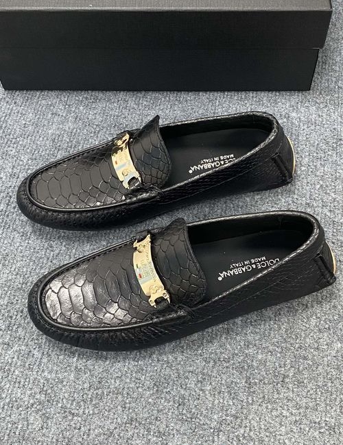 Dolce & Gabbana DG Leather Casual Loafers With Rubber Sole