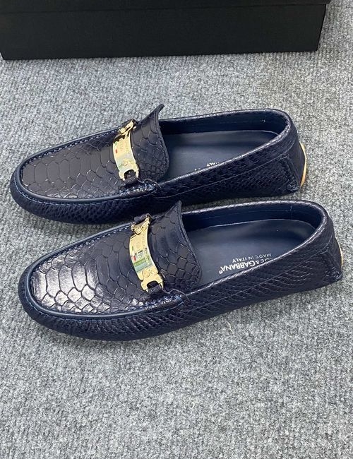 Dolce & Gabbana DG Leather Casual Loafers With Rubber Sole