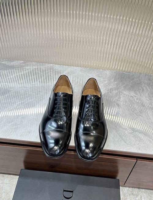 Christian Dior CD Timeless Black Patent Leather Oxford Shoes