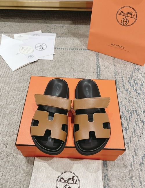 Hermes Chypre Slippers With Comfortable Soft Insole
