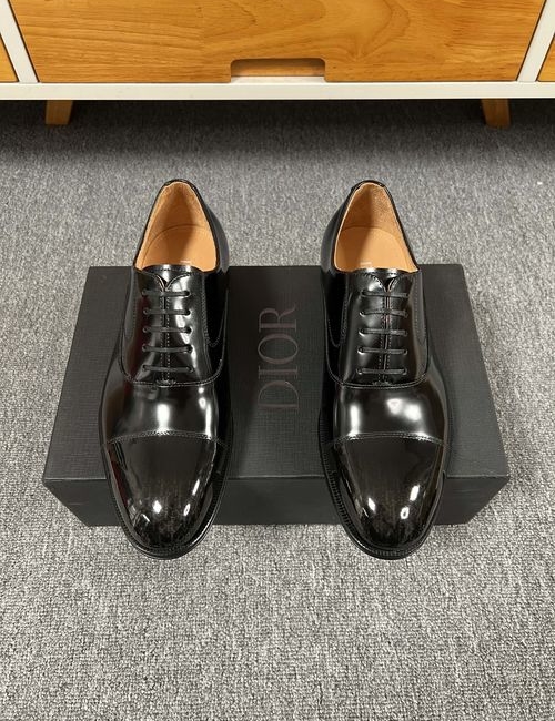 Christian Dior CD Premium Printed Leather Shoes With Leather Sole