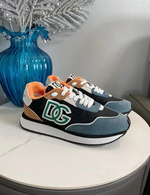 Dolce & Gabbana DG Leather Stitching Breathable Sneakers