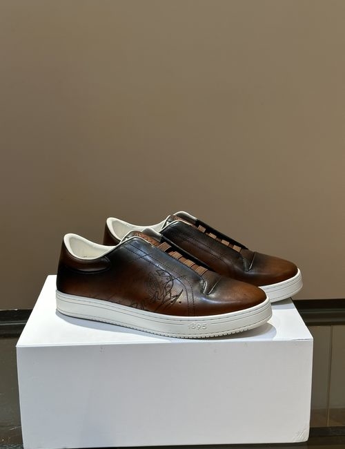 Berluti Cowhide Casual Shoes With Embossed Pattern
