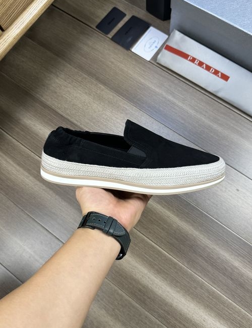 Prada Suede Cowhide Loafers With TPR Sole