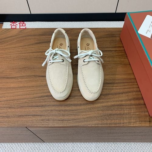 Loro Piana LP Lace-up Loafers Suede Leather Soft Sole