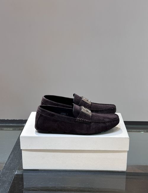 Dolce & Gabbana DG Calfskin Driving Loafers With Rubber Sole