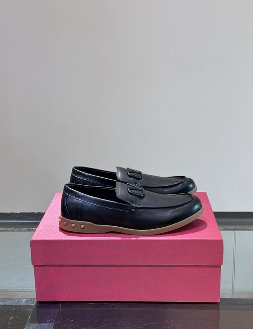 Valentino Loafers Cowhide Hardware Logo Rubber Sole