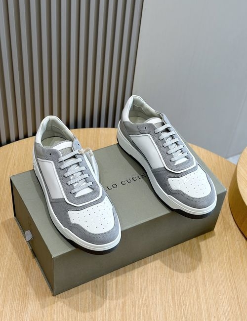 Brunello Cucinelli BC Suede Calfskin Sneakers With Fishbone Sole