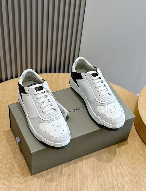 Brunello Cucinelli BC Suede Calfskin Sneakers With Fishbone Sole