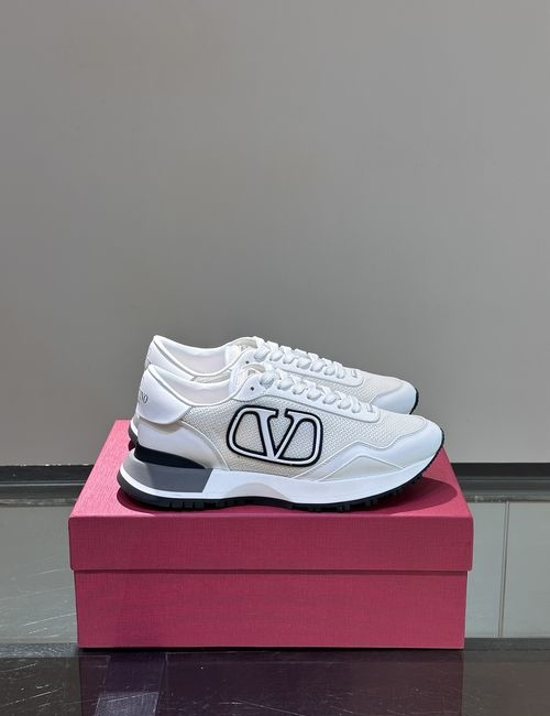 Valentino Stitched Leather Casual Sneakers
