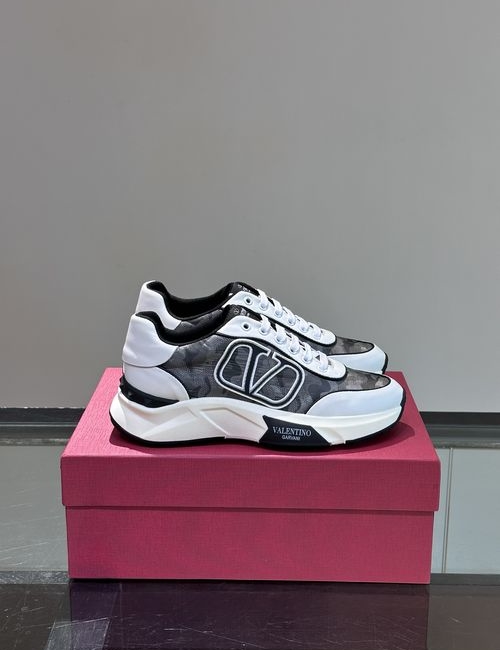 Valentino Stitched Leather Casual Sneakers