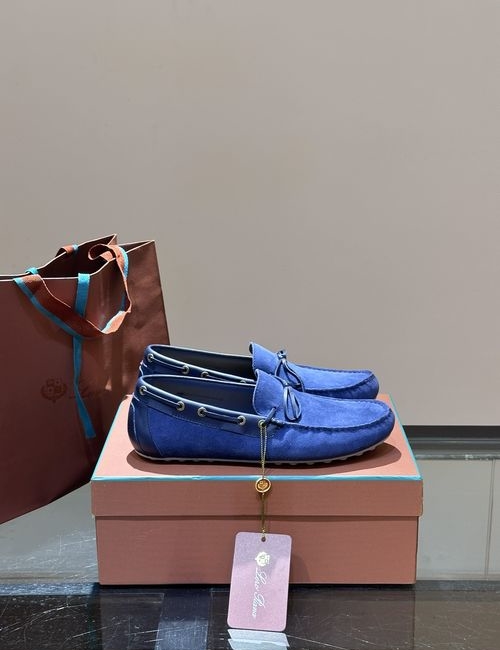 Loro Piana LP Suede Leather Loafer Driving Shoes