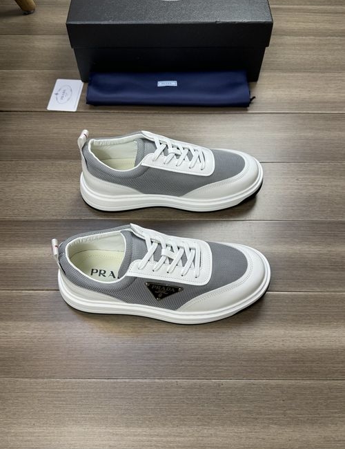Prada Patent Leather Canvas Casual Sneakers