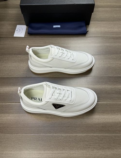 Prada Patent Leather Canvas Casual Sneakers