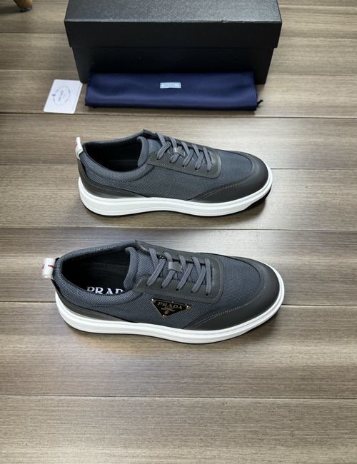 Prada Patent Leather Canvas Casual Sneakers