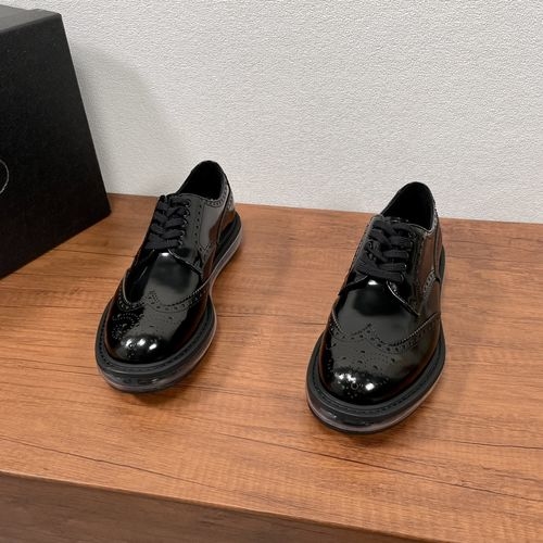 Prada Patent Leather Brogue Casual Shoes