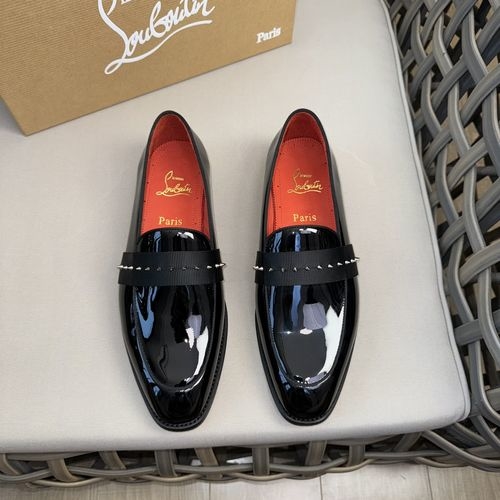 Christian Louboutin Cowhide Rivet Decor Leather Sole Shoes
