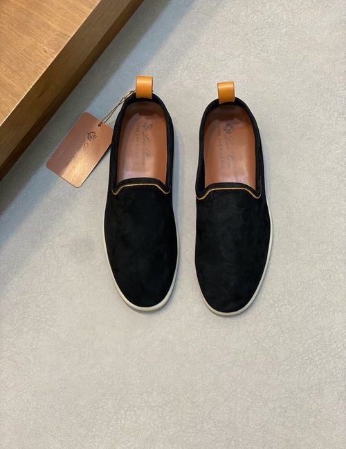 Loro Piana LP Summer Walk Suede Moccasin Shoes