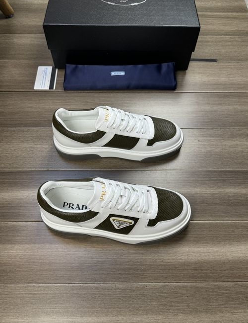 Prada Perforated Cowhide TPU Rubber Sole Shoes