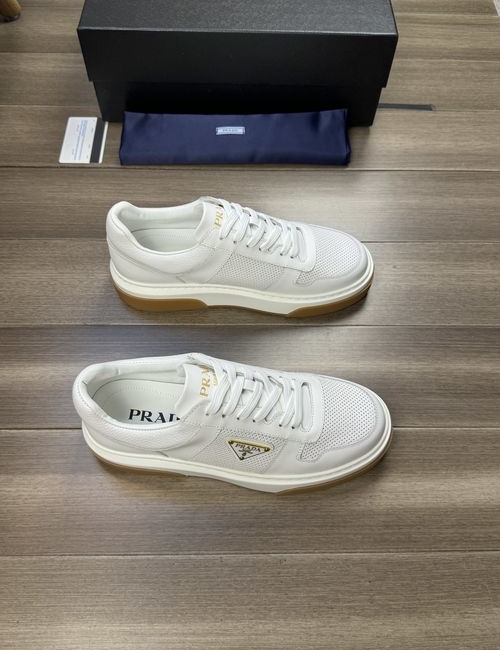 Prada Perforated Cowhide TPU Rubber Sole Shoes