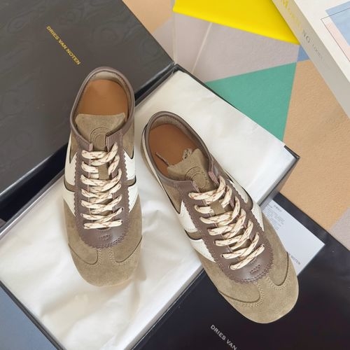 Dries Van Noten DVN Retro Suede Paneled Sneakers