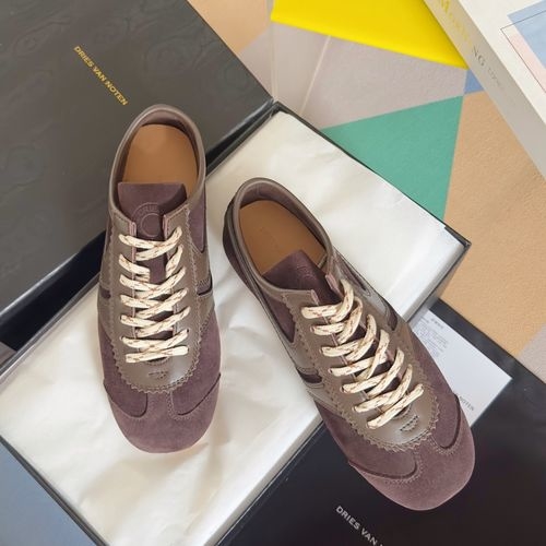 Dries Van Noten DVN Retro Suede Paneled Sneakers