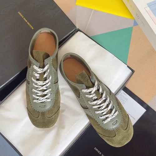 Dries Van Noten DVN Retro Suede Paneled Sneakers