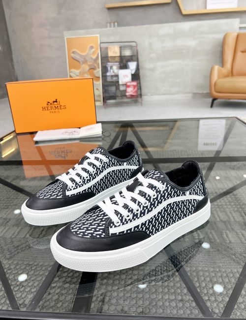 Hermes Genuine Leather Casual Sneakers