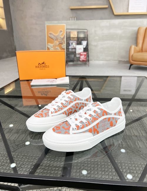 Hermes Genuine Leather Casual Sneakers