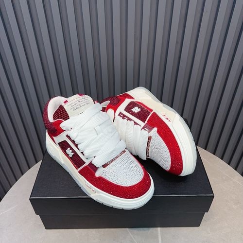 Ami Diamond-Studded Couple Sneakers With Thick Sole
