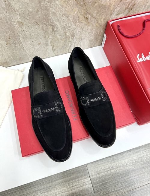 Ferragamo Gancini Buckle Moccasin Loafers