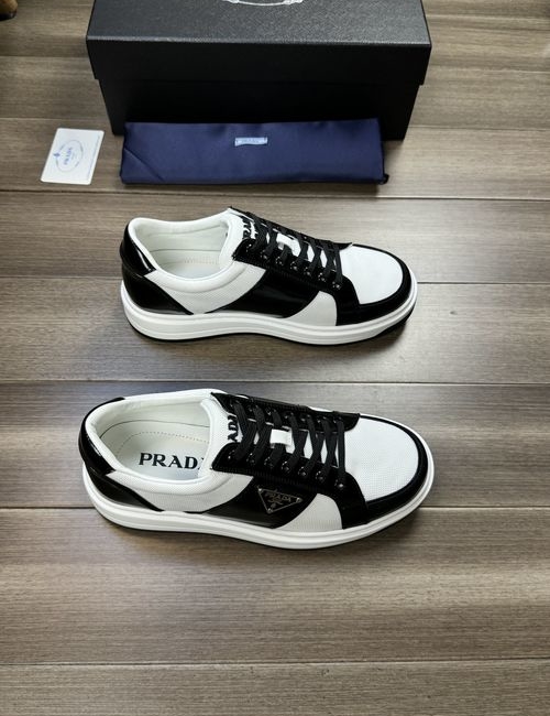 Prada Premium Leather Canvas Casual Shoes