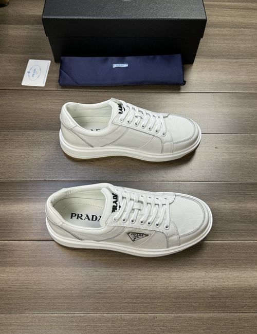Prada Premium Leather Canvas Casual Shoes
