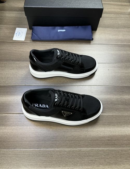 Prada Premium Leather Canvas Casual Shoes