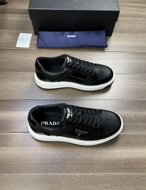 Prada Patent Cowhide TPU Rubber Sole Shoes