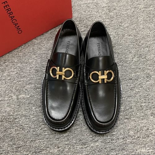 Ferragamo Thick Sole Loafers With Handmade Stitches