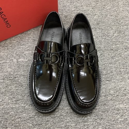 Ferragamo Thick Sole Loafers With Handmade Stitches