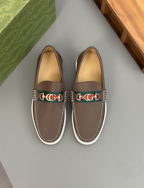 Gucci Handmade Leather Loafers Anti-odor Comfortable