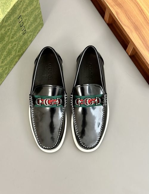 Gucci Handmade Leather Loafers Anti-odor Comfortable