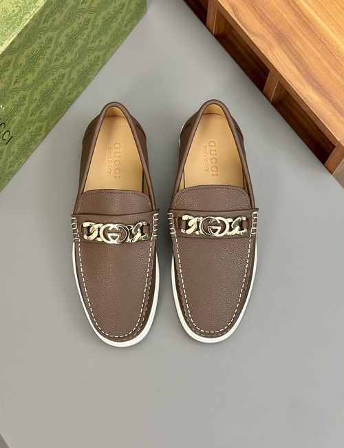 Gucci Handmade Leather Loafers Anti-odor Comfortable