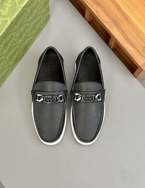 Gucci Handmade Leather Loafers Anti-odor Comfortable