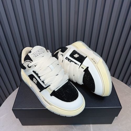 Ami Diamond-Studded Couple Sneakers With Thick Sole