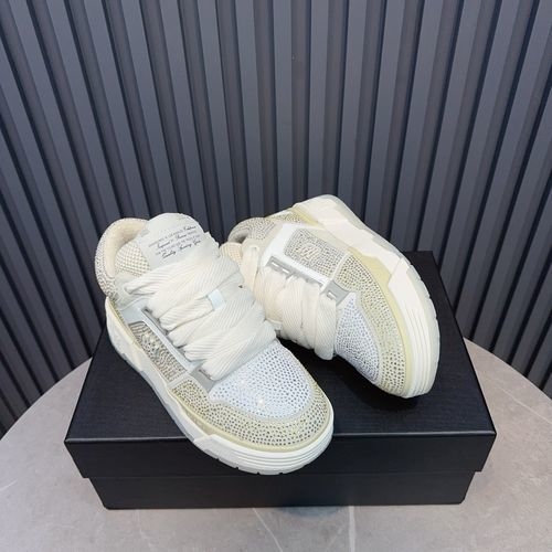 Ami Diamond-Studded Couple Sneakers With Thick Sole