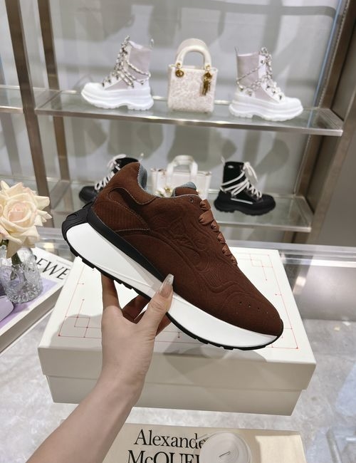 McQueen Sprint Leather Emobossed Logo Sneakers