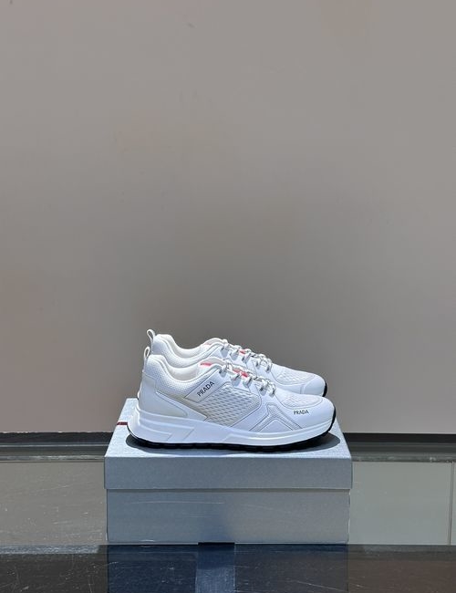 Prada Leather Mesh Breathable Sneakers