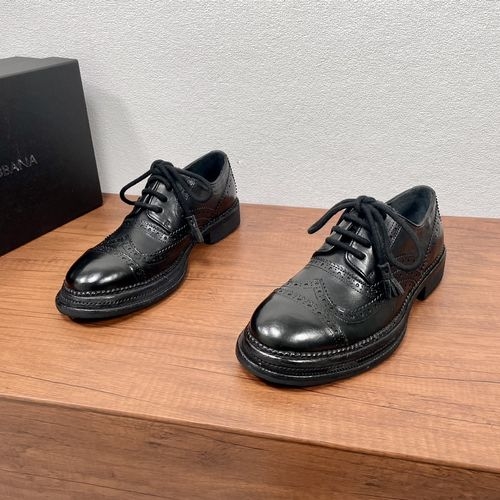 Dolce & Gabbana DG Brogue Carved Leather Derby Shoes