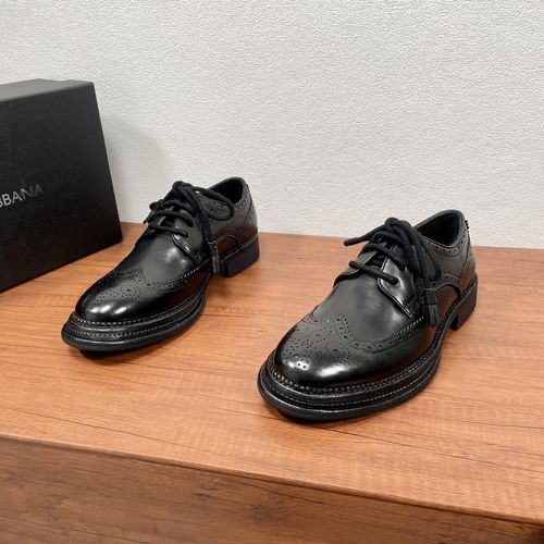 Dolce & Gabbana DG Brogue Carved Leather Derby Shoes