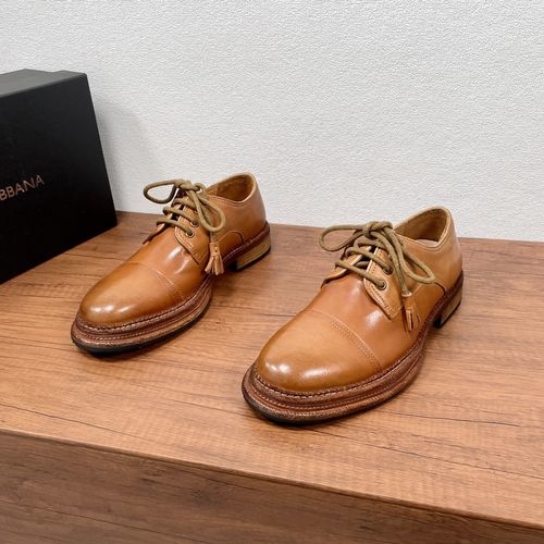 Dolce & Gabbana DG Brogue Carved Leather Derby Shoes