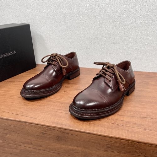 Dolce & Gabbana DG Brogue Carved Leather Derby Shoes
